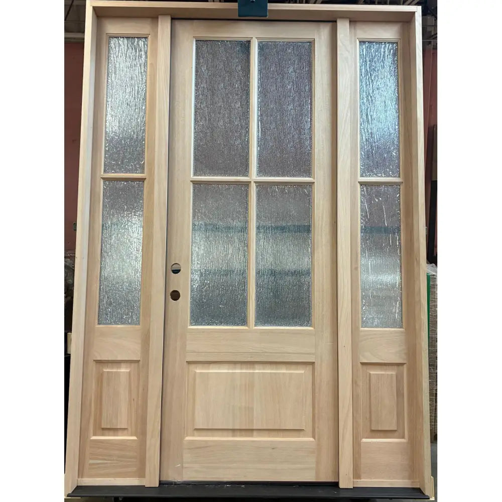 5/9x8/0 Exterior Mahogany Door 4 Lite with Sidelights