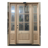 5/9x8/0 Exterior Mahogany Door 6 Lite with Sidelights with Panolock Multipoint Set