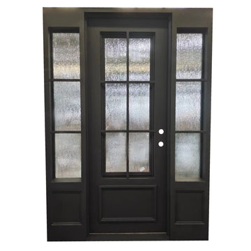 5/9x8/0 Square Exterior Wrought Iron Prehung Door with Sidelites