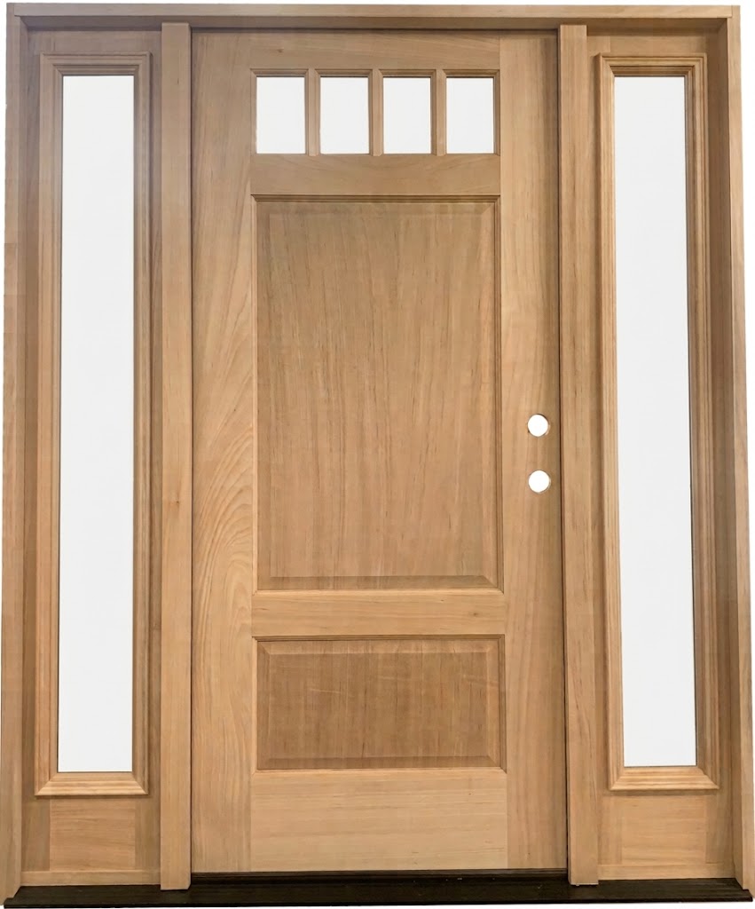 5/9x6/8 Exterior Mahogany Prehung Door | 1/7 4 Lite Glass with Sidelights