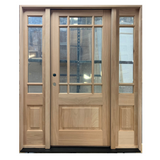 5 ft. 9 in. x 6 ft. 8 in.  Exterior Mahogany 9 Lite Marginal Prairie Door with Sidelites