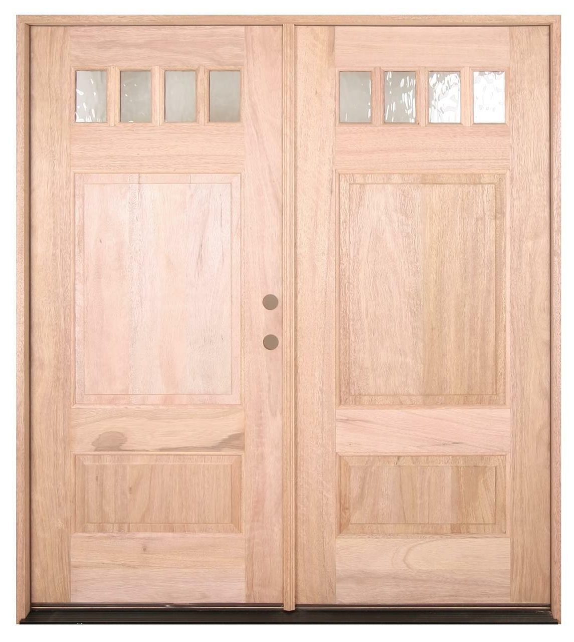 6 ft. x 6 ft. 8 in. Double 4 Lite Craftsman Exterior Mahogany Door