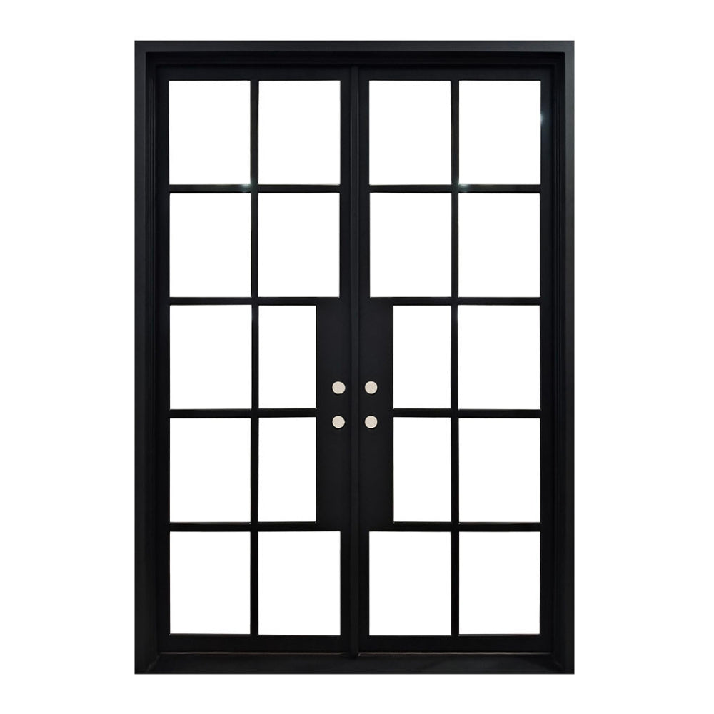 6/0x8/0 10 Lite French Exterior Wrought Iron Prehung Door