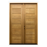 6/0x8/0 Exterior Mahogany 8 Panel Prehung Double Door Without Glass