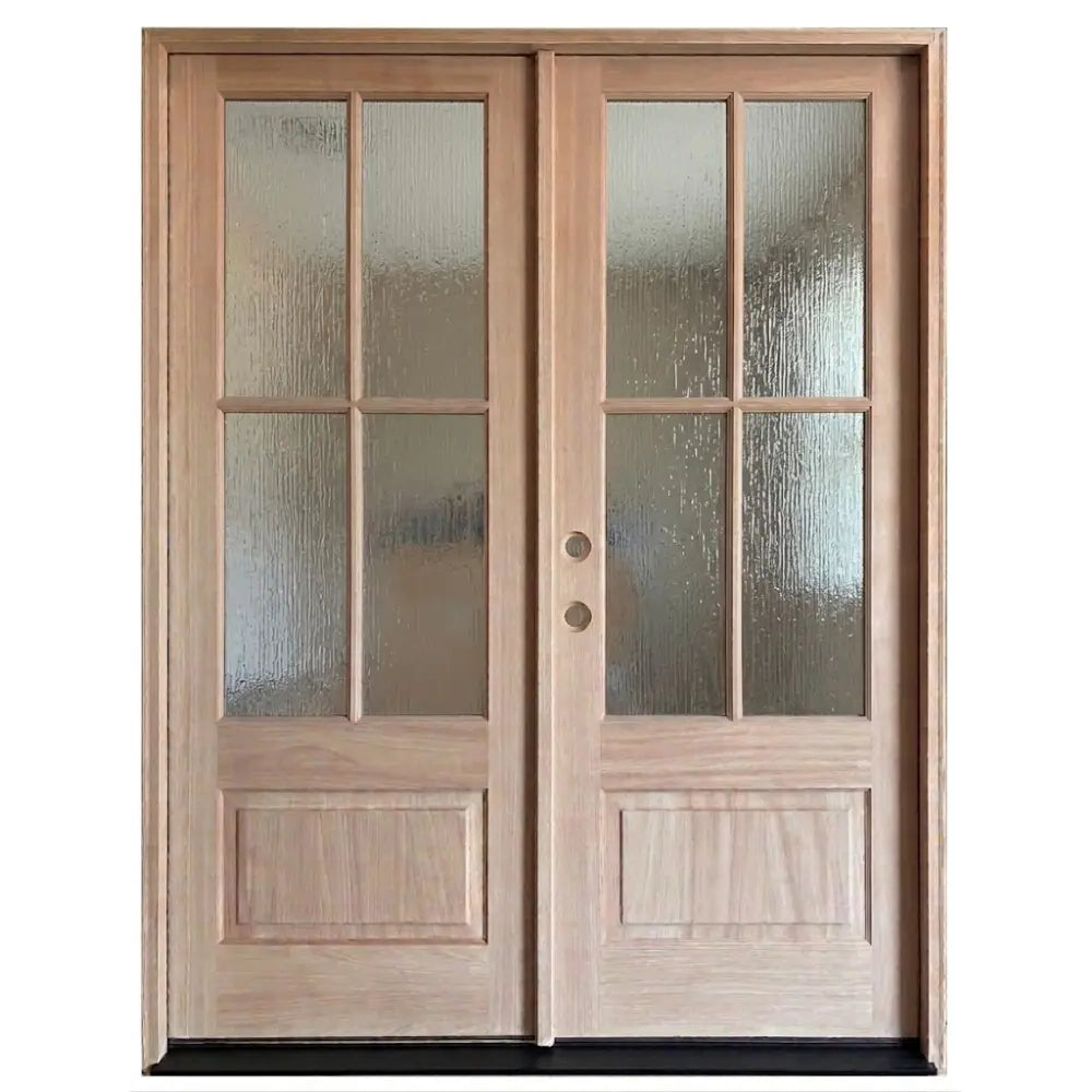 6/0x8/0 Exterior Mahogany Prehung Double Door | 4 Lite