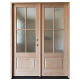6/0x8/0 Exterior Mahogany Prehung Double Door | 4 Lite