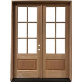 6/0x8/0 Exterior Mahogany Prehung Double Door | 6 Lite Without Moulding