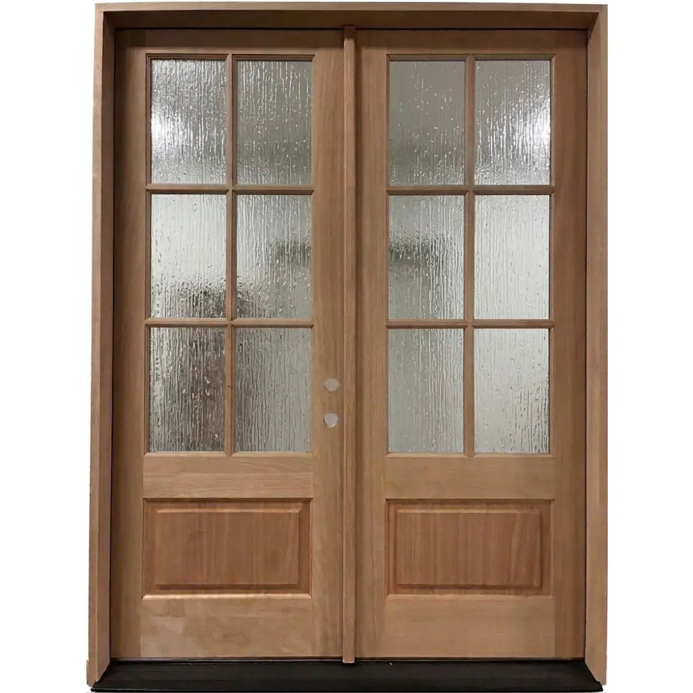 6/0x8/0 Exterior Mahogany Prehung Double Door | 6 Lite Without Moulding