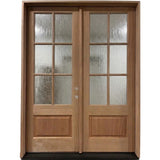 6/0x8/0 Exterior Mahogany Prehung Double Door | 6 Lite Without Moulding