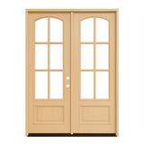 6/0x8/0 Exterior Mahogany Prehung Double Door | Arched 6 Lite