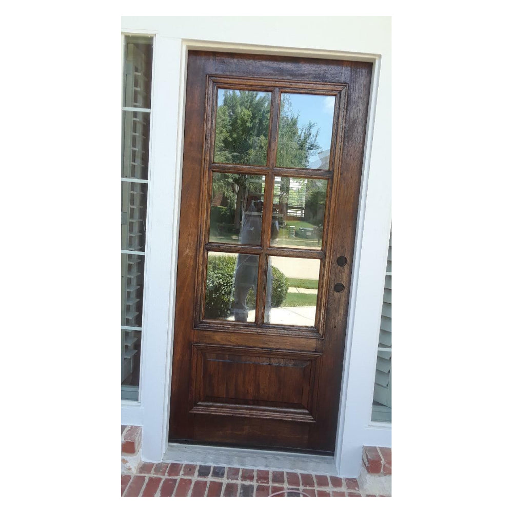 3 ft. x 6 ft. 8 in. Mahogany Prehung Front Door with 6 Lites