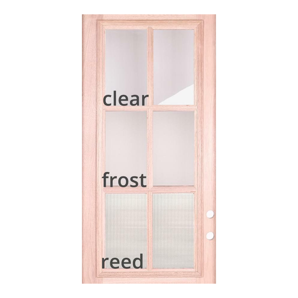 6 ft. x 6 ft. 8 in. Exterior Double Mahogany Full Glass Door