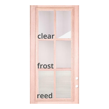 6 ft. x 6 ft. 8 in. Exterior Double Mahogany Full Glass Door