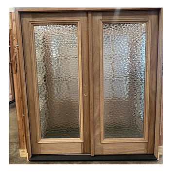 6 ft. x 6 ft. 8 in. Exterior Double Mahogany Full Glass Door