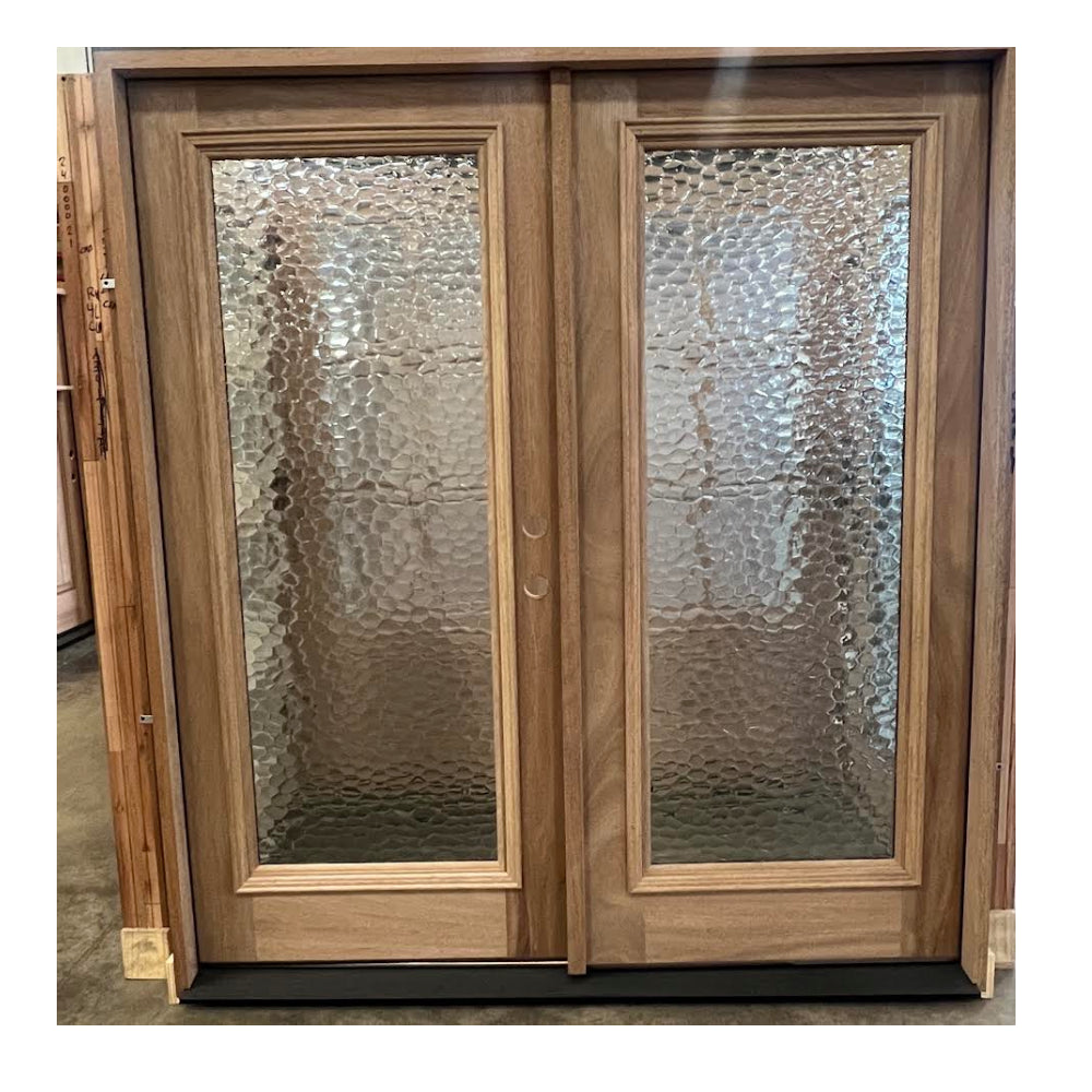 6 ft. x 6 ft. 8 in. Exterior Double Mahogany Full Glass Door