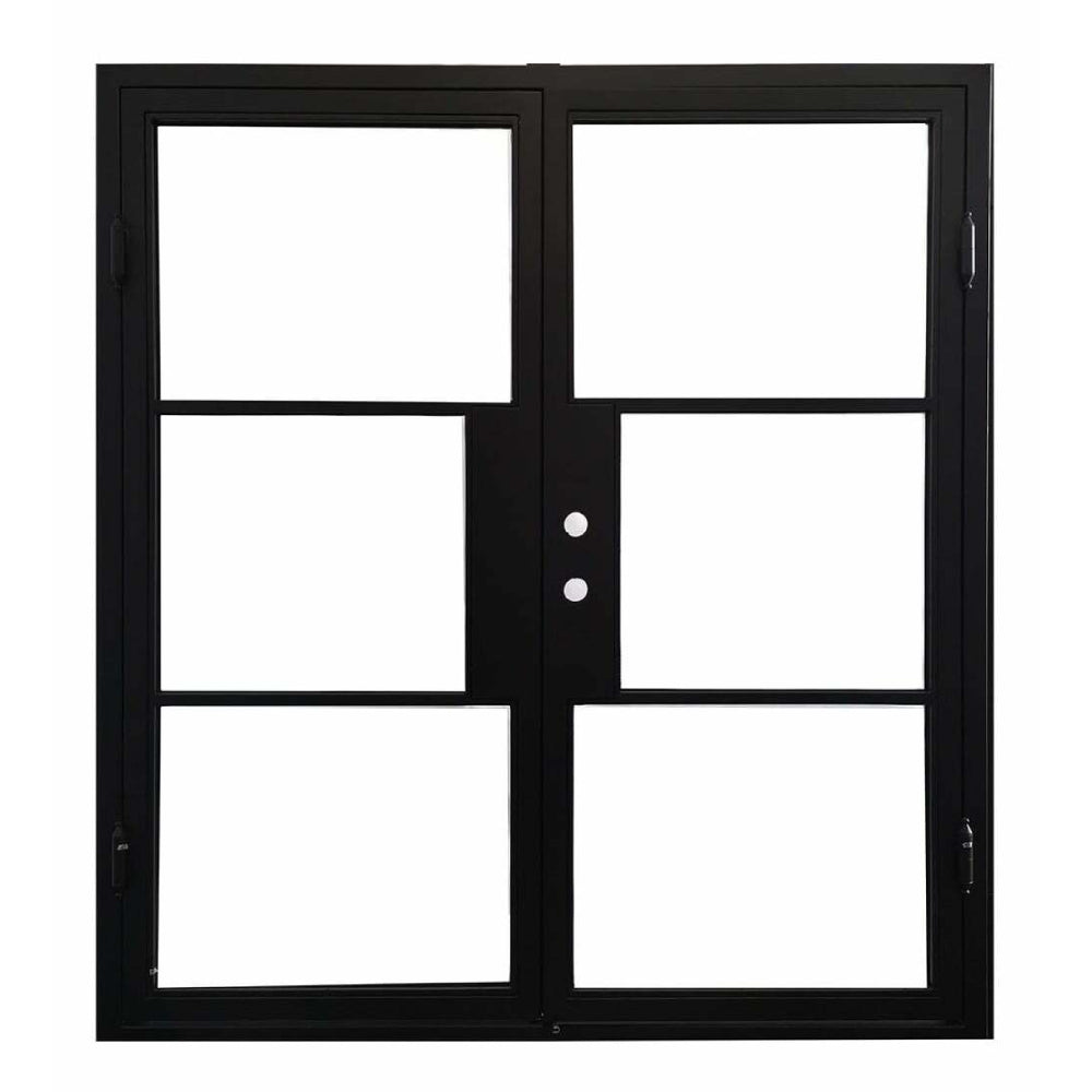 6 ft. x 6 ft. 8 in. French Exterior Wrought Iron Prehung Door