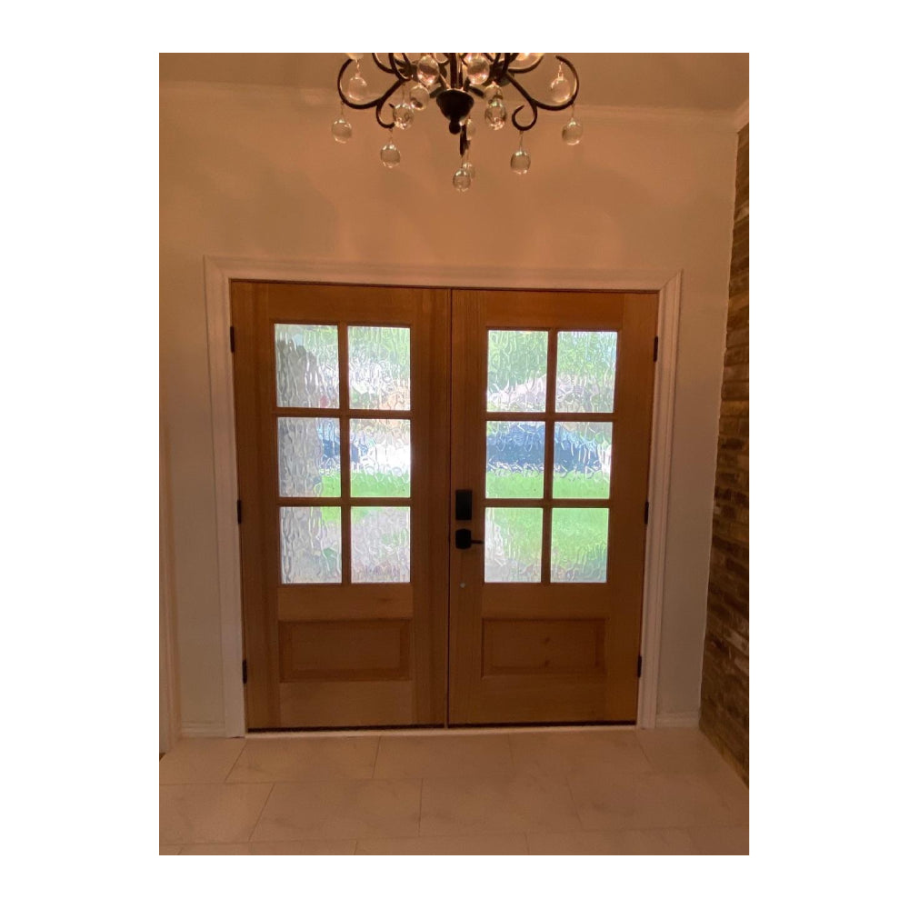 6 ft. x 6 ft. 8 in. Mahogany Prehung Front Double Door 6 Lite