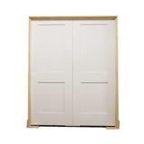 6 ft. x 6 ft. 8 in. White Shaker 2-Panel Solid Core Primed MDF Prehung Interior French Door