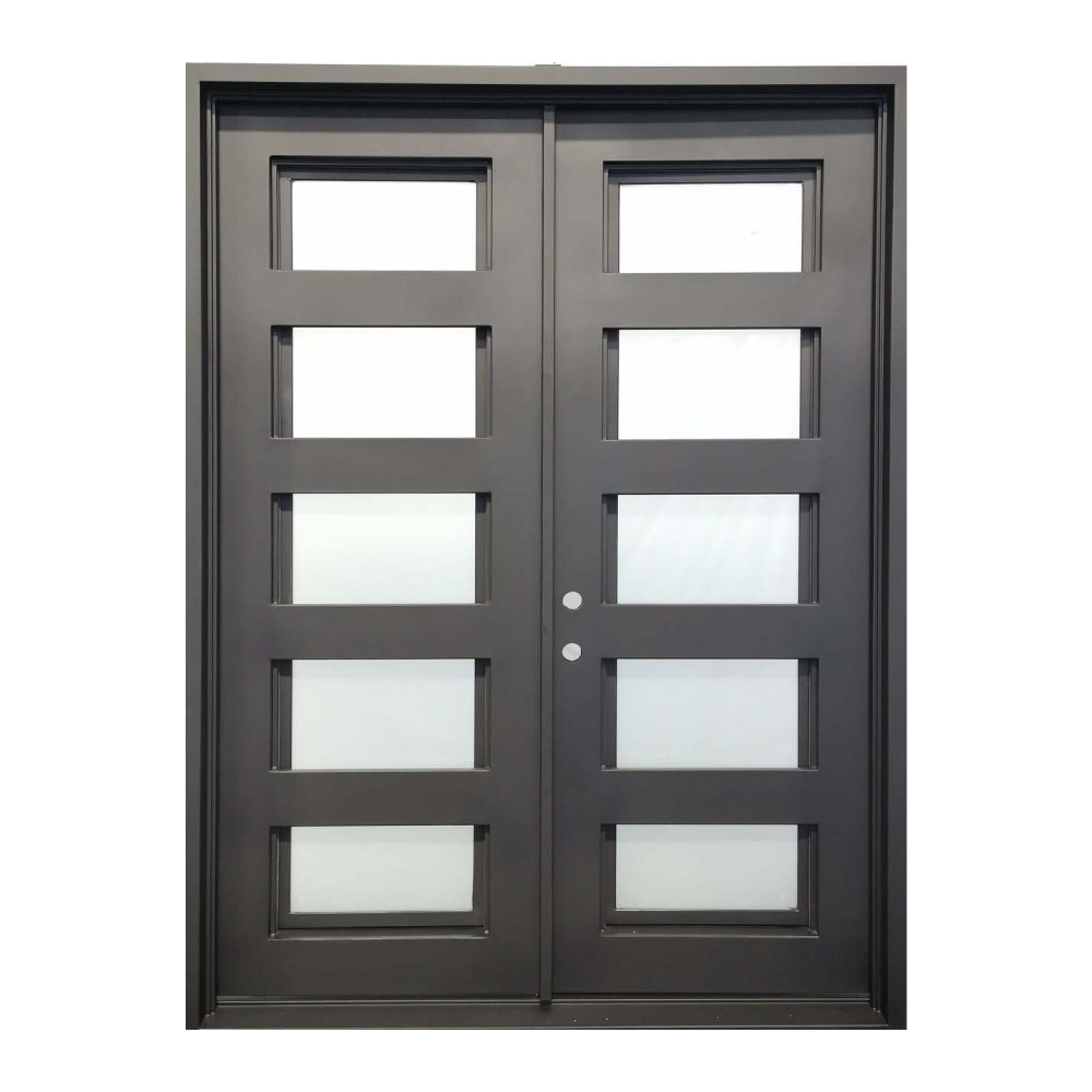 6 ft. x 8 ft. Exterior 5 Lite Wrought Iron Prehung Door
