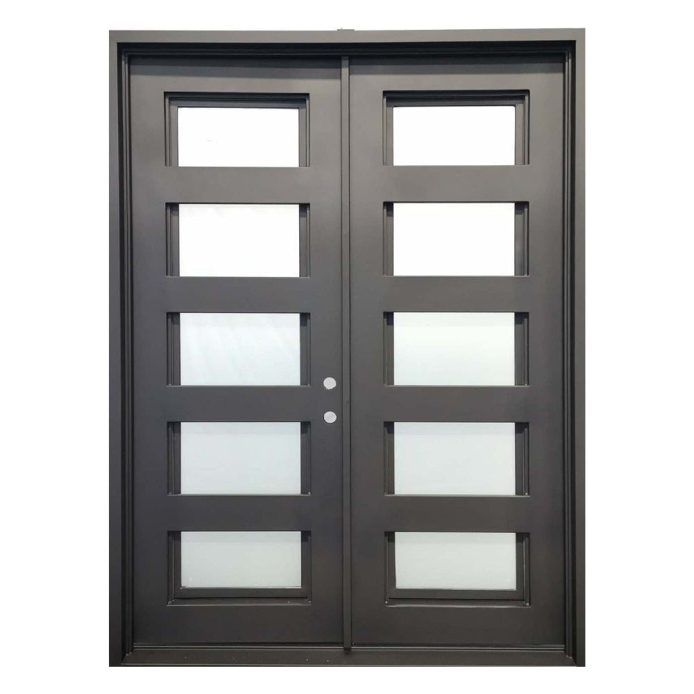 6 ft. x 8 ft. Exterior 5 Lite Wrought Iron Prehung Door