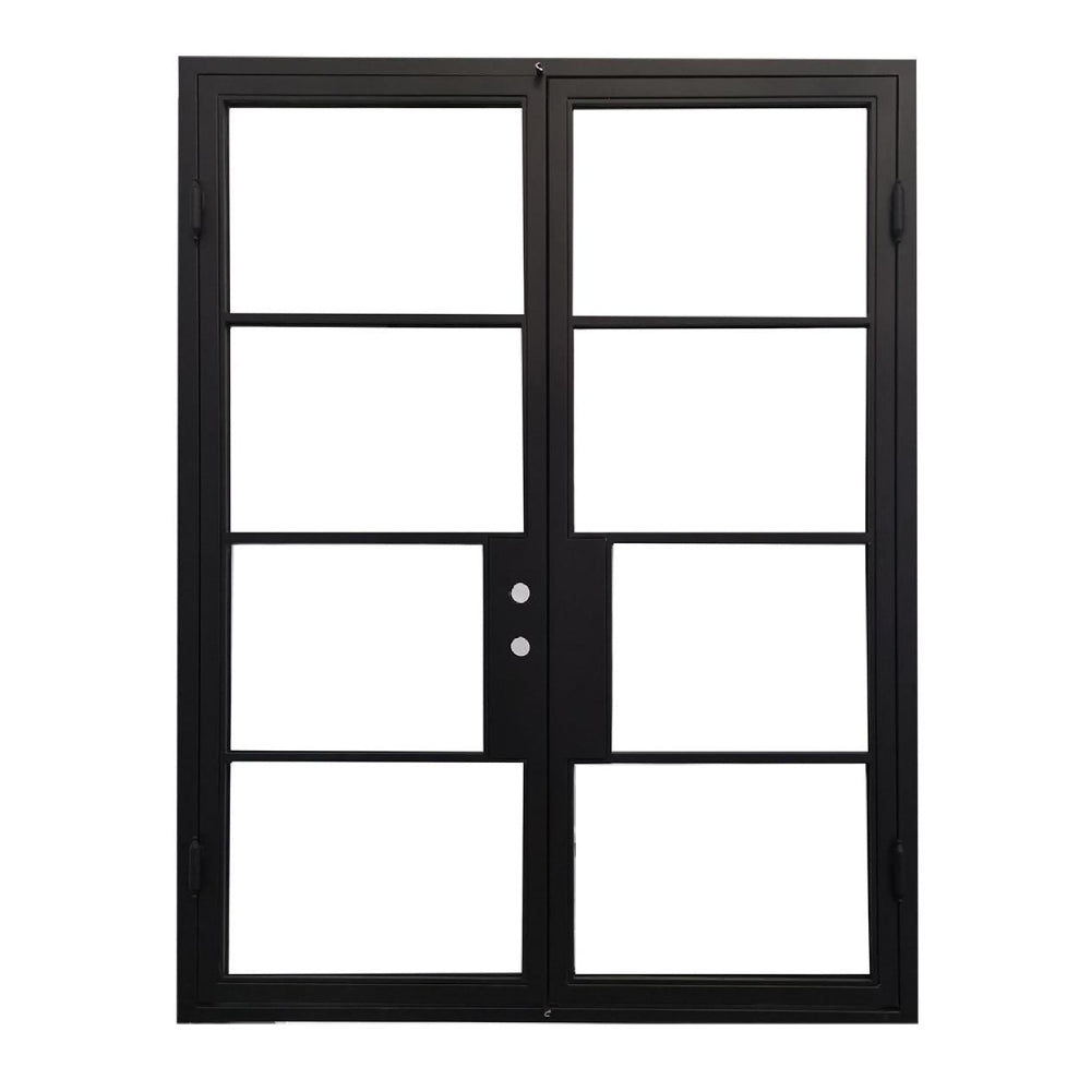 6 ft. x 8 ft. French Exterior Wrought Iron Prehung Door