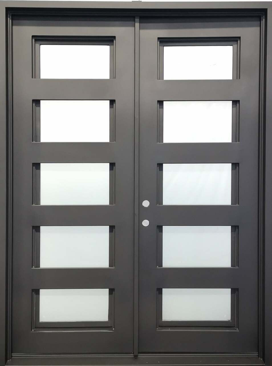 6 ft. x 8 ft. Exterior 5 Lite Wrought Iron Prehung Door