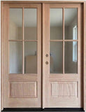 6/0x8/0 Exterior Mahogany Prehung Double Door | 4 Lite