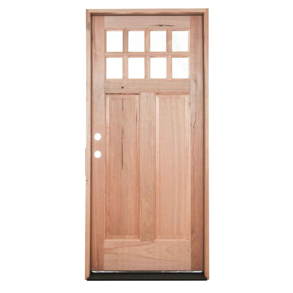 8 Lite Craftsman Single 3 ft. x 6 ft. 8 in. Exterior Mahogany Prehung Door