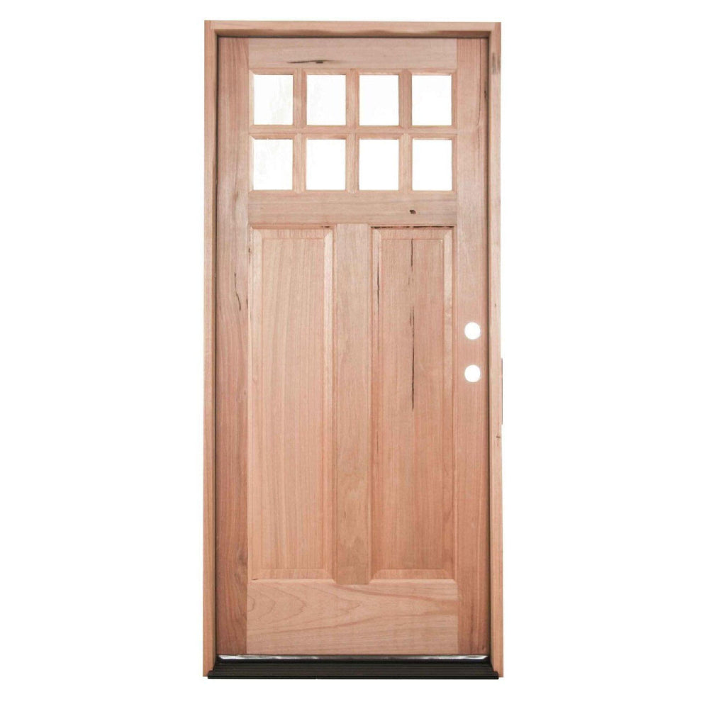 8 Lite Craftsman Single 3 ft. x 6 ft. 8 in. Exterior Mahogany Prehung Door