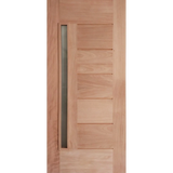 36x80 in. Exterior Mahogany Door Slab | Modern 1 Lite