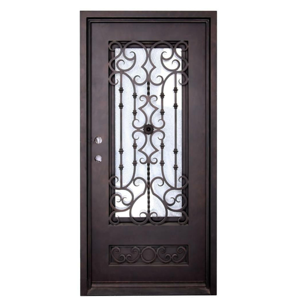 Audrey 3 ft. x 6 ft. 8 in. Exterior Single Wrought Iron Prehung Door