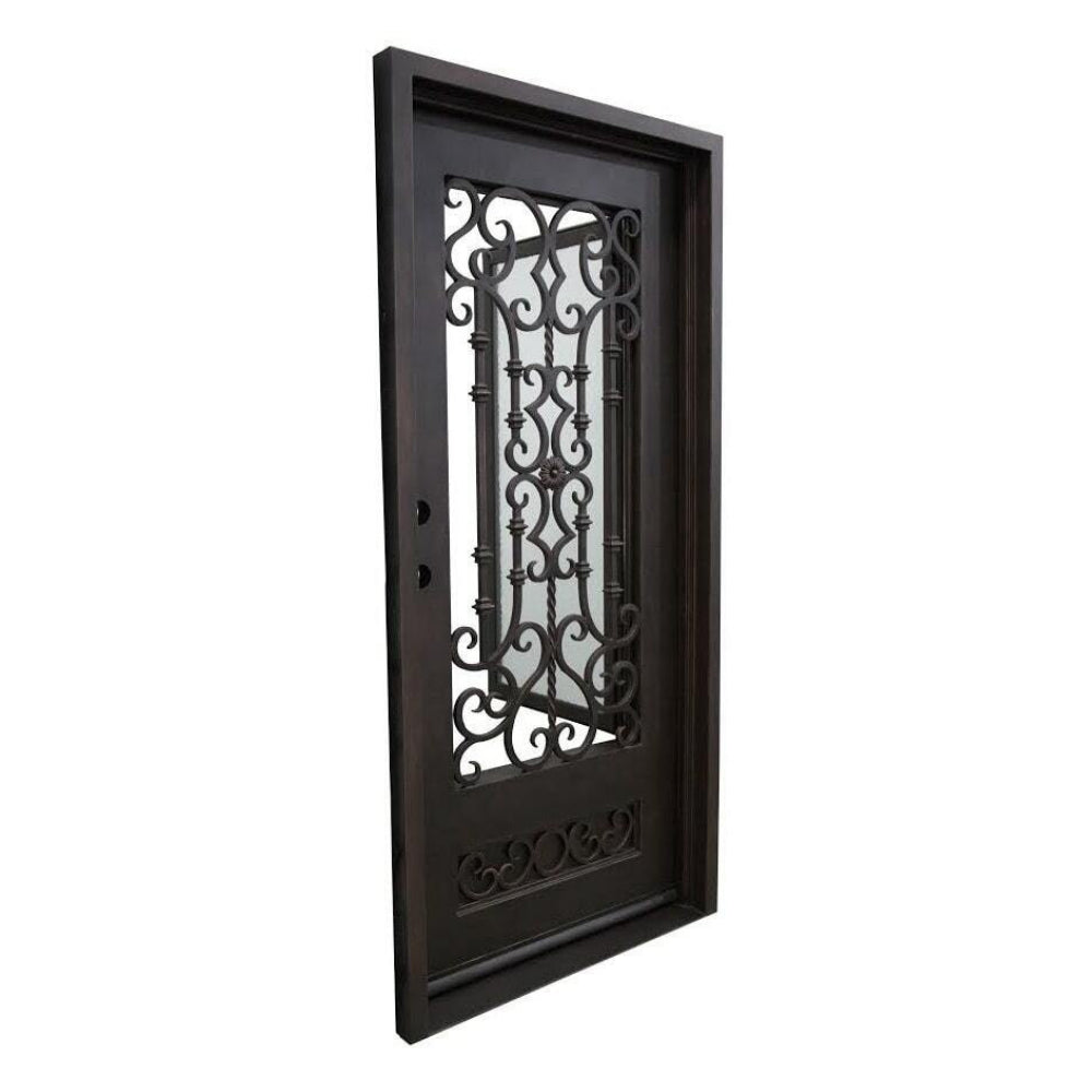 Audrey 3 ft. x 6 ft. 8 in. Exterior Single Wrought Iron Prehung Door