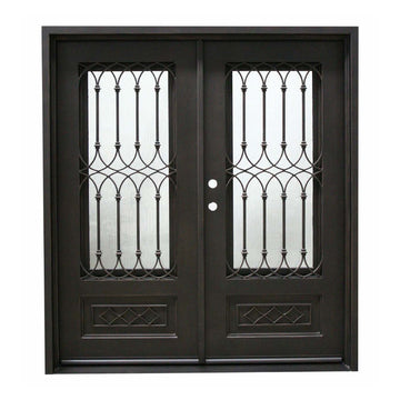 Bella 6 ft. x 6 ft. 8 in. Double Wrought Iron Prehung Front Door