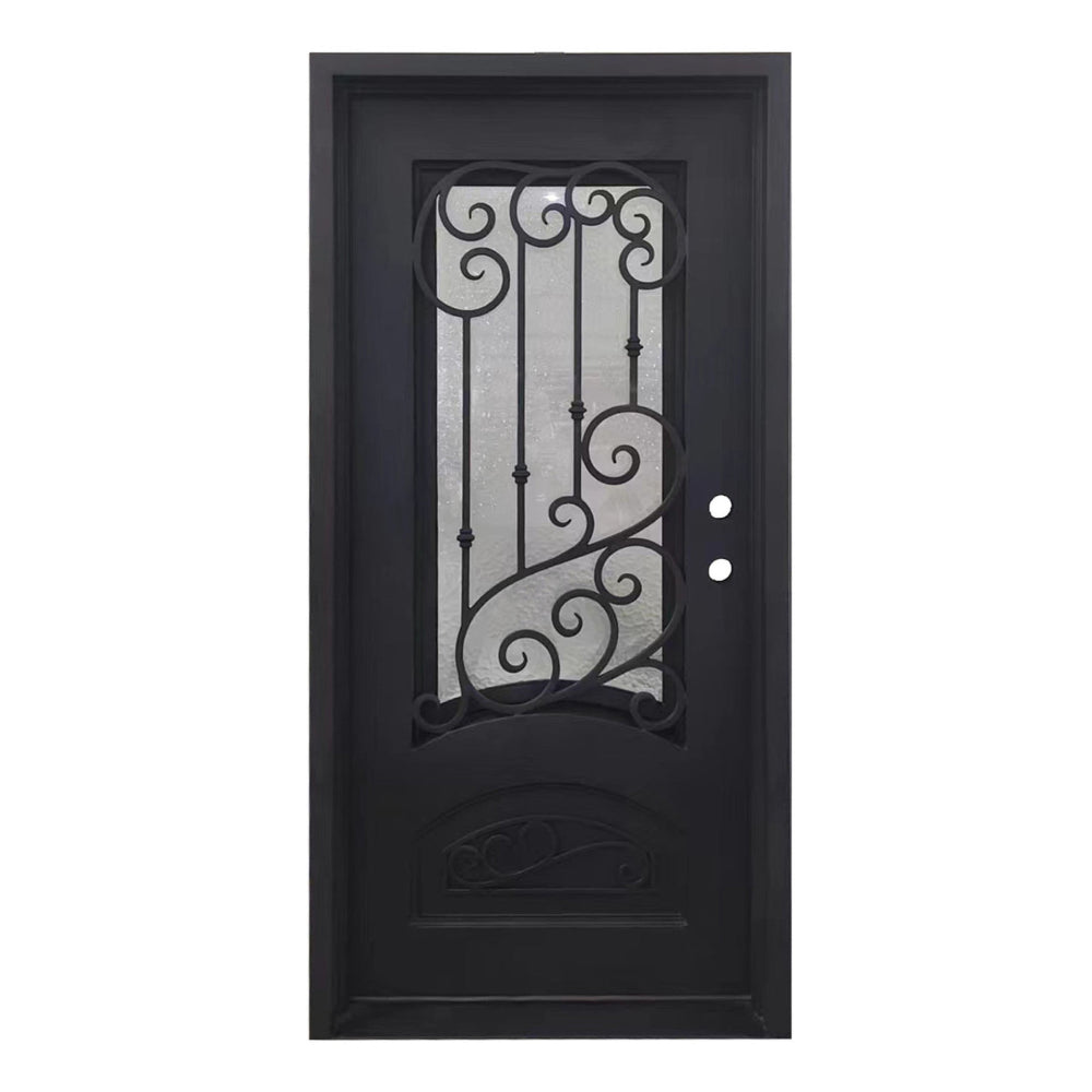Bette 3/0x6/8 Bronze Exterior Wrought Iron Prehung Single Door