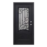 Bette 3/0x6/8 Bronze Exterior Wrought Iron Prehung Single Door