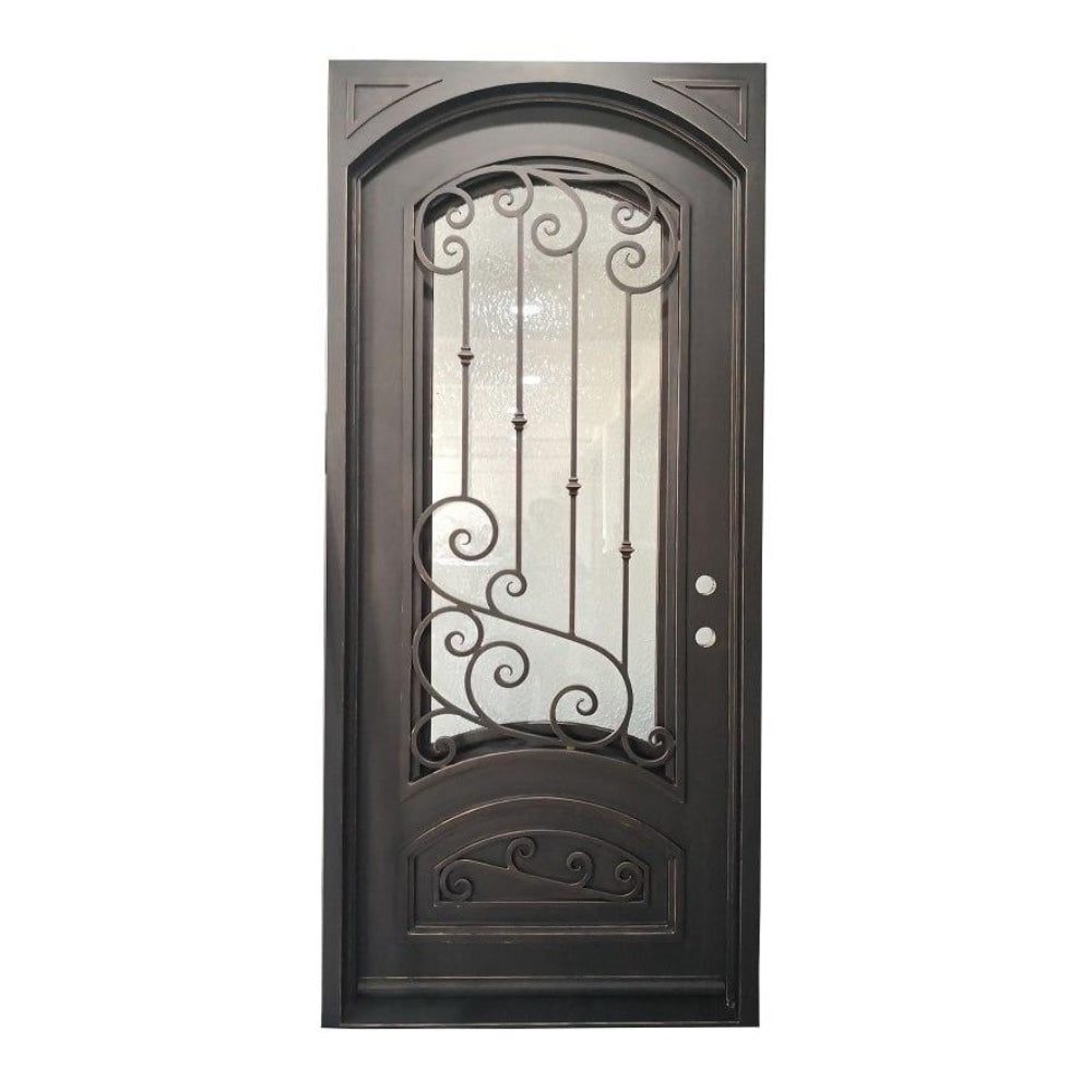 Bette 3 ft. x 8 ft. Single Wrought Iron Exterior Prehung Door