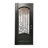 Bette 3 ft. x 8 ft. Single Wrought Iron Exterior Prehung Door
