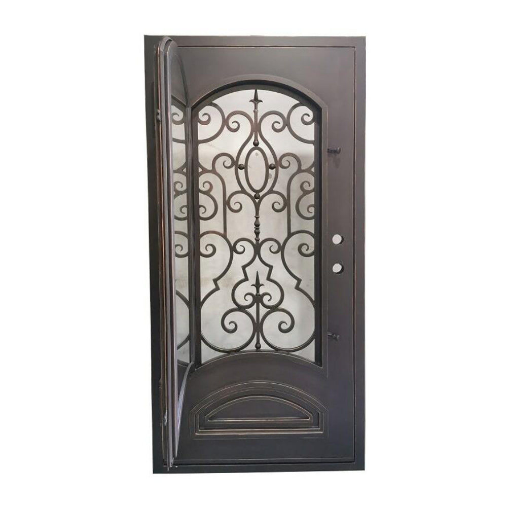 Cielo 3 ft. x 6 ft. 8 in. Bronze Exterior Wrought Iron Prehung Single Door