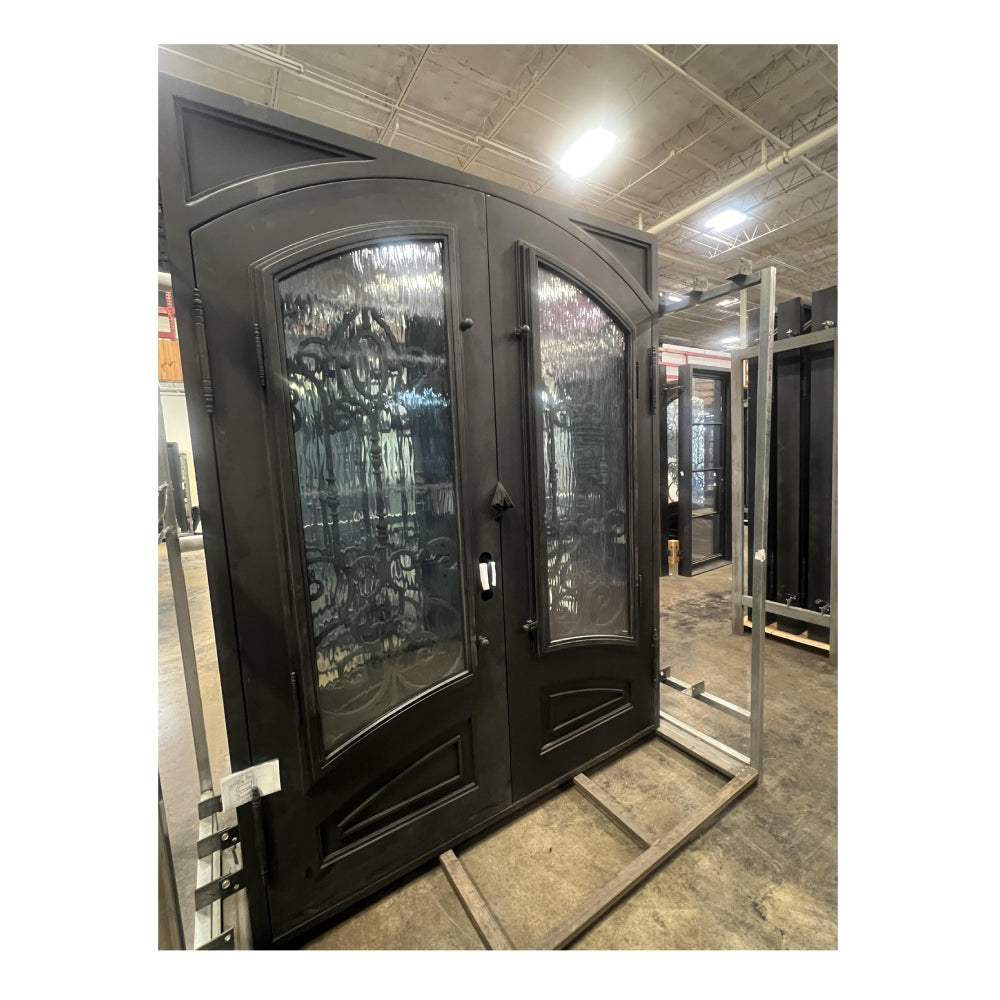 Cielo 6 ft. x 8 ft. Wrought Iron Prehung Front Double Door