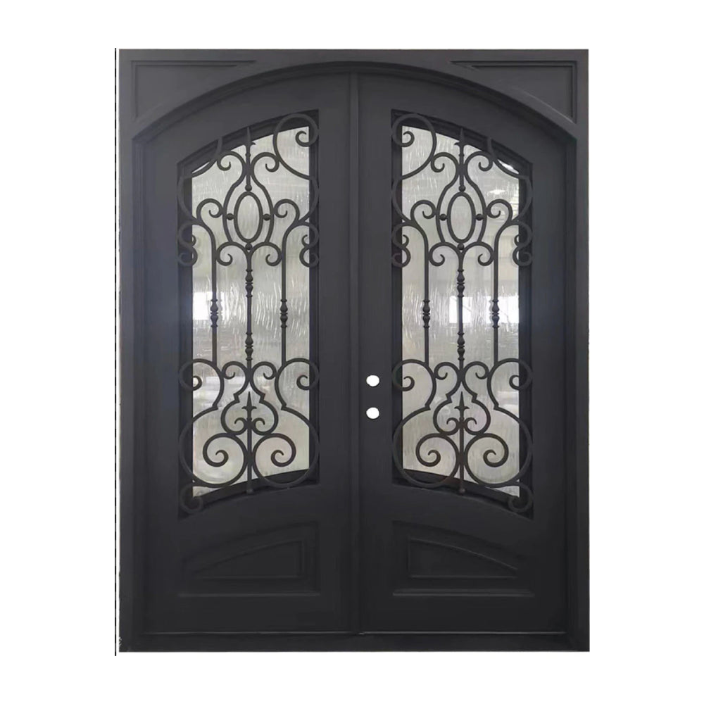 Cielo 6 ft. x 8 ft. Wrought Iron Prehung Front Double Door