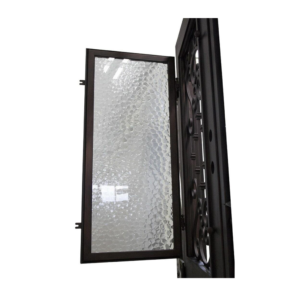 Puerta de entrada precolgada de hierro forjado de 3 pies y 6 pulgadas x 8 pies de Dallas