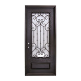 Puerta de entrada precolgada de hierro forjado de 3 pies y 6 pulgadas x 8 pies de Dallas