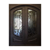 Elina 6 ft. x 8 ft. Square Exterior Wrought Iron Prehung Double Door