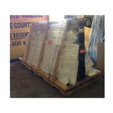 Puerta de entrada precolgada de hierro forjado simple Fleur De Lis de 3 pies x 6 pies 8 pulgadas