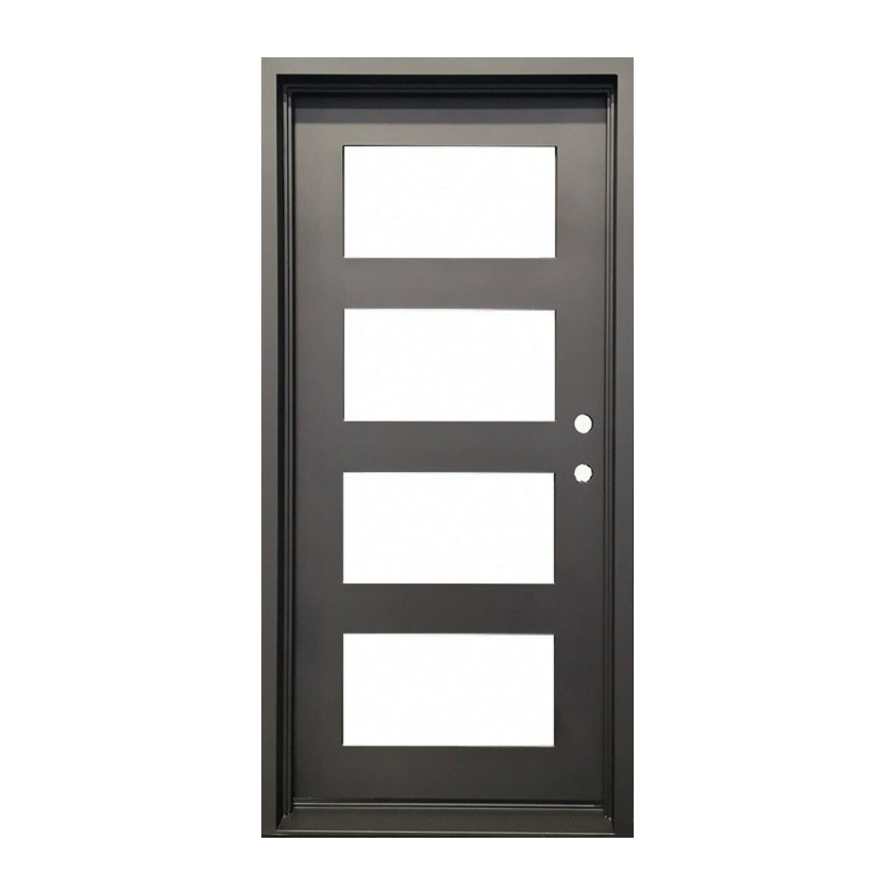 Frost 3 ft. x 6 ft. 8 in. 4 Lite Wrought Iron Prehung Front Door