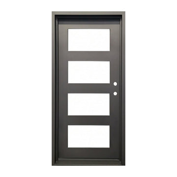 Frost 3 ft. x 6 ft. 8 in. 4 Lite Wrought Iron Prehung Front Door