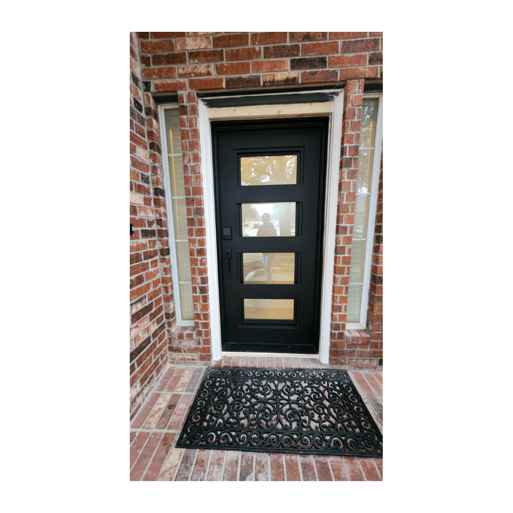 Frost 3 ft. x 6 ft. 8 in. 4 Lite Wrought Iron Prehung Front Door