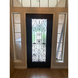 Hestia 3/0x6/8 Single Prehung Fiberglass Door in Dark Walnut