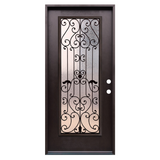 Hestia 3/0x6/8 Single Prehung Fiberglass Door in Dark Walnut