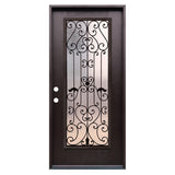 Hestia 3/0x6/8 Single Prehung Fiberglass Door in Dark Walnut